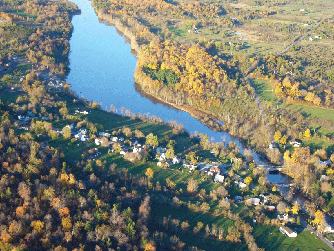 Lennox & Addison Stewardship Council - Aerial view of Napanee River